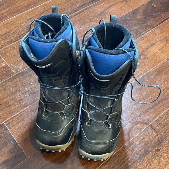 SALOMON KAMOOKS, THERMIC FIT, BLACK/Blue Snowboard Boots 6.5 - Picture 4 of 9